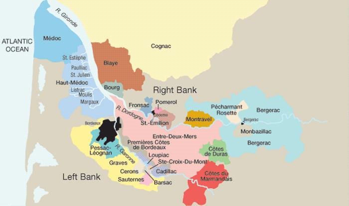 Ձախ նեցուկ Բորդո քարտեզի վրա